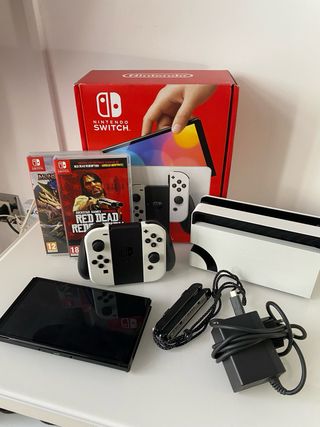 Nintendo Switch OLED Blanca + Juegos