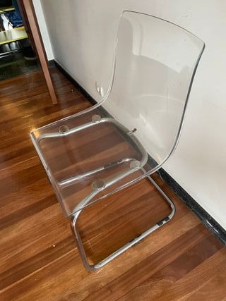 Silla Ikea Tobias Transparente/Cromado