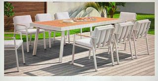 Mesa Comedor exterior 8pax Madera y Aluminio