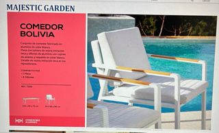 Mesa Comedor exterior 8pax Madera y Aluminio