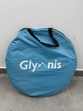 Tienda de playa Glynis azul y amarilla