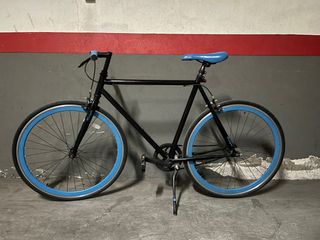 Bicicleta Fixtyle Negra Ruedas Azules