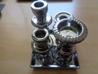 Portavelas  plateado