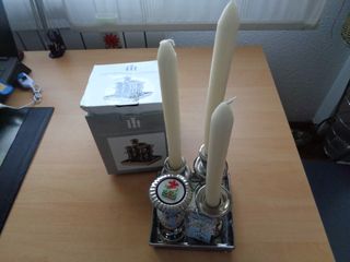 Portavelas  plateado