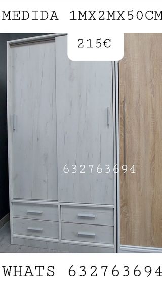 Armario corredero 1m x 2m x 50cm