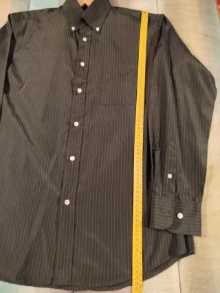 Camisa de hombre azulcon rayas verdes