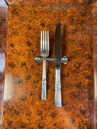 Set 10 Poggia Posate Vintage Argento Art Déco