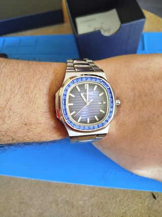Reloj Baguette Azul 42mm Acero 316L Nuevo