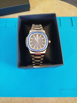 Reloj Baguette Azul 42mm Acero 316L Nuevo