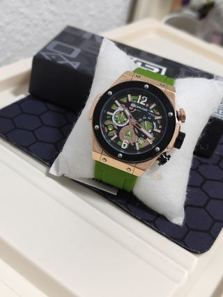 Reloj BROUSE Hombre Dorado y Verde