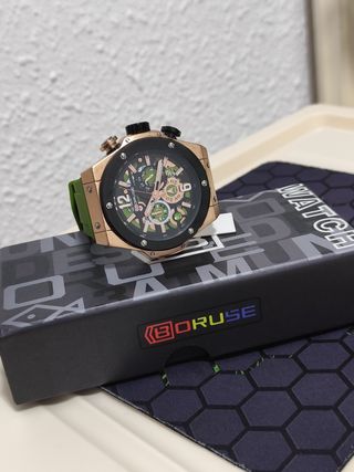 Reloj BROUSE Hombre Dorado y Verde