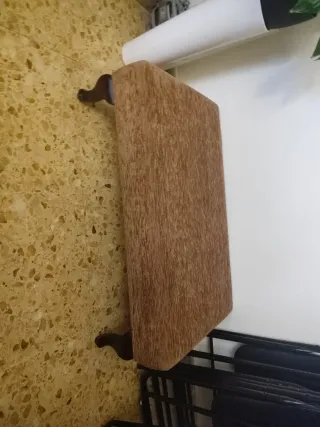 Puf reposapiés de tela marrón