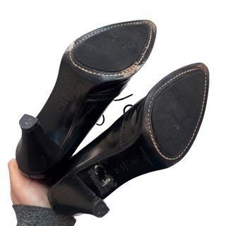 Balenciaga Oxford Tacón Piel Negra Mujer