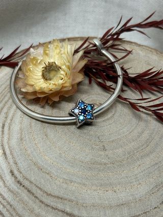 Charms Estrella Azul y Plateada