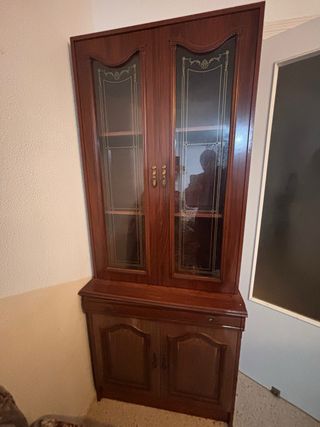 Vitrina de madera y cristal