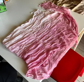 Pashmina cotone rosa effetto stropicciato