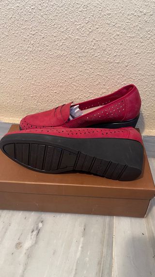 Zapatos de cuña rojos mujer sin estrenar T40