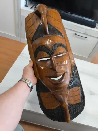 Máscara africana de madera indu Artesanal figura