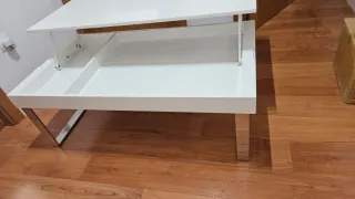 Mesa centro elevable brillo y cromo