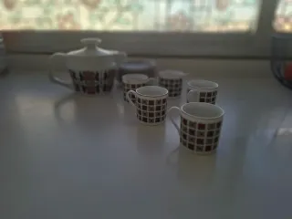 Juego de té porcelana floral