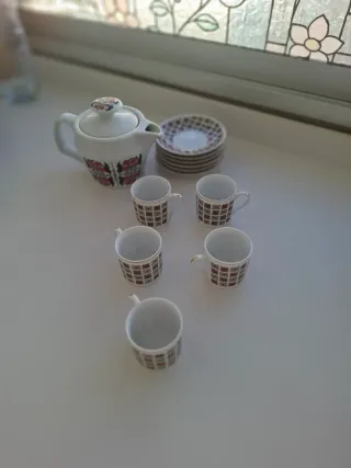 Juego de té porcelana floral