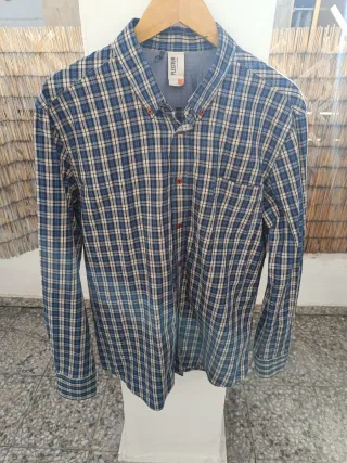 Camisa Ben Sherman cuadros azul y beige