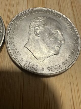Plata 38g 2 Monedas 100 PTAS 1966
