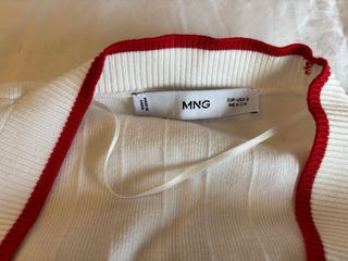 Conjunto Mango Top y Chaqueta Blanco Rojo