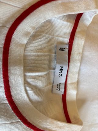 Conjunto Mango Top y Chaqueta Blanco Rojo