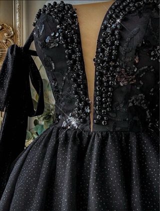Vestido de fiesta negro de lujo