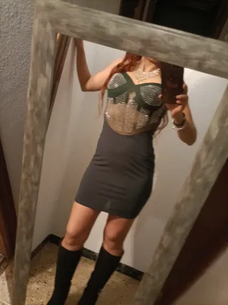 Vestido corto mujer   verde