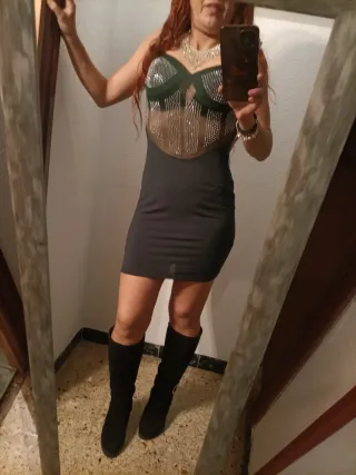 Vestido corto mujer   verde