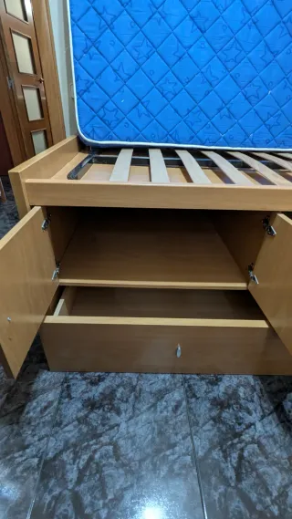 Cama 90x190 con cajones y almacenaje