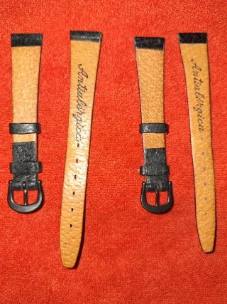 Correa de reloj antialérgica negra vintage.