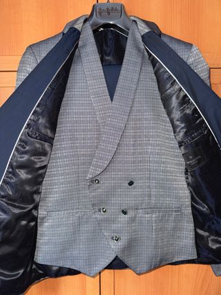 Traje Thomas Pina Gris Cuadros