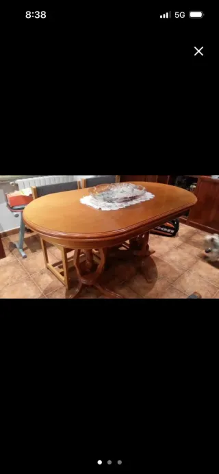Mesa ovalada madera cerezo 6 personas