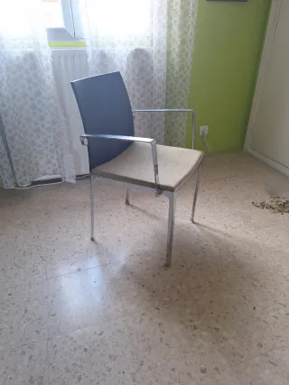 Juego de 6 sillas de comedor metálicas