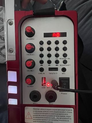 Altavoz Karaoke GO))ROCK Rojo/Plateado