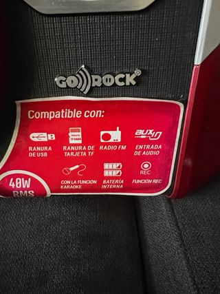 Altavoz Karaoke GO))ROCK Rojo/Plateado