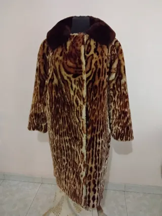 Cappotto vero montone stampa maculato