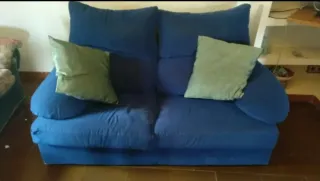 Sofá 3x2 plazas azul terciopelo