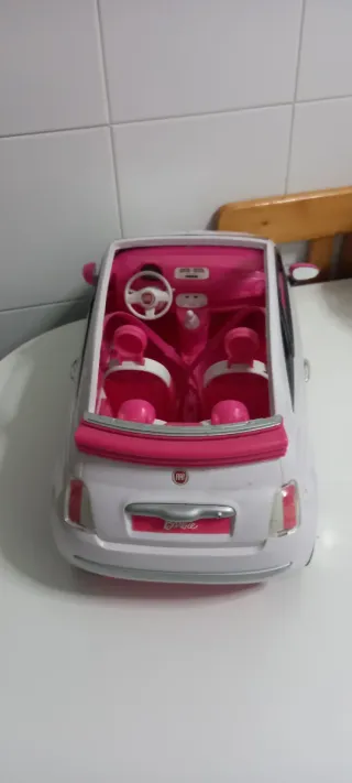 Coche Barbie Fiat 500 Blanco