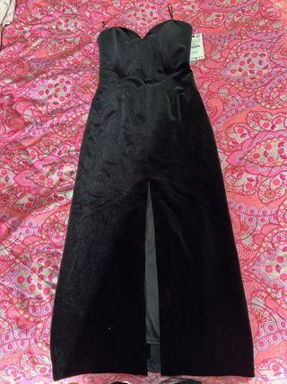 Vestido Zara escote corazón terciopelo