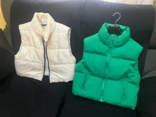 Chalecos beige y verde talla única