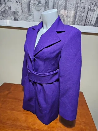 Vestido Blazer Zara Morado Cinturón