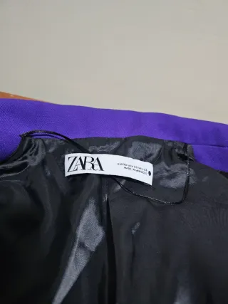 Vestido Blazer Zara Morado Cinturón