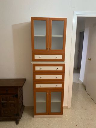 Mueble de baño madera y cristal