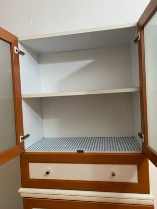 Mueble de baño madera y cristal