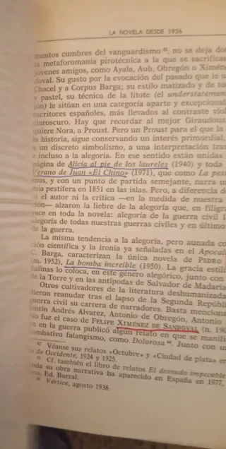 Libro La novela desde 1936
