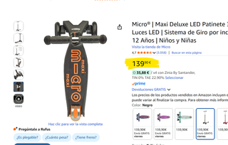 Patinete Micro Maxi Deluxe LED 3 Ruedas